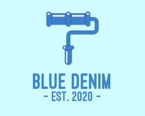 Blue Paint Roller logo design