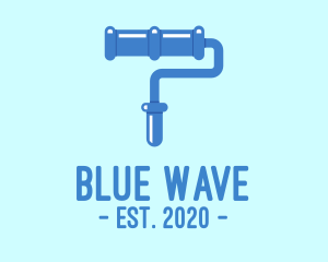 Blue Paint Roller logo design
