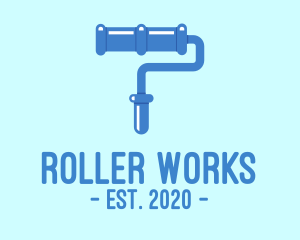 Roller - Blue Paint Roller logo design