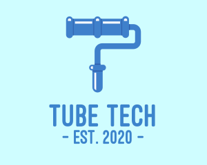 Tube - Blue Paint Roller logo design
