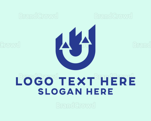 Blue Delivery Letter U Logo