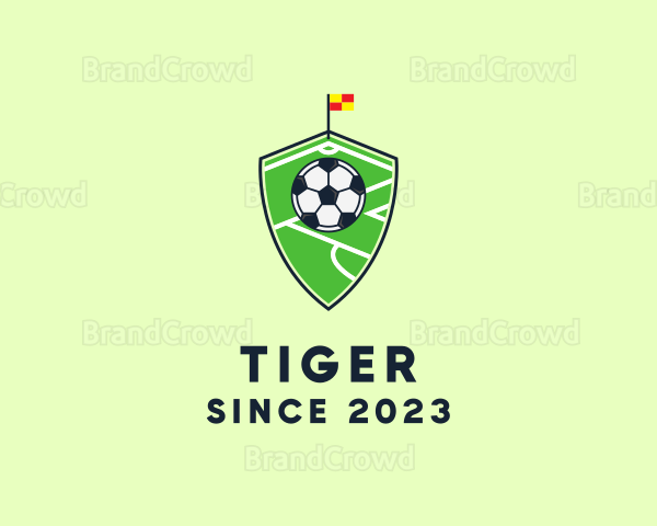 Soccer Pitch Shield Logo