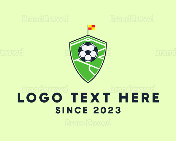 Soccer Pitch Shield Logo