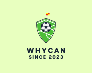 League - Soccer Pitch Shield logo design