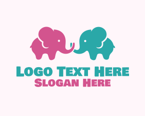 Baby - Cute Baby Elephants logo design