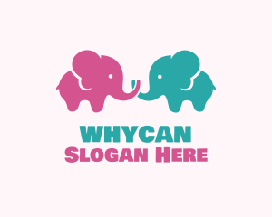 Cute Baby Elephants Logo