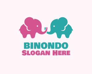 Baby Brand - Cute Baby Elephants logo design