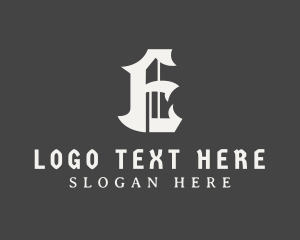 Record Label - Tattoo Calligraphy Letter E logo design