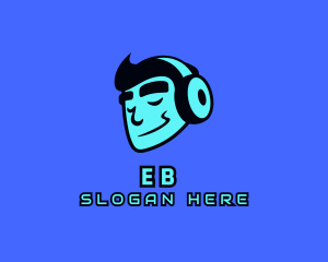 Game Streaming - Music DJ Cartoon logo design