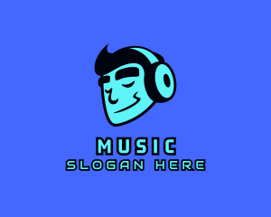 Music DJ Cartoon logo design