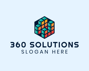 3D Cube Hexagon logo design