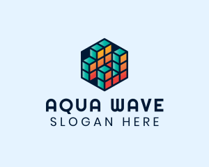 3D Cube Hexagon logo design