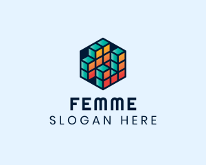 3D Cube Hexagon logo design