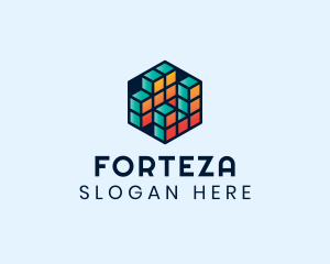 3D Cube Hexagon logo design