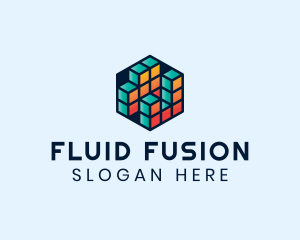 3D Cube Hexagon logo design