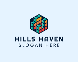 3D Cube Hexagon logo design