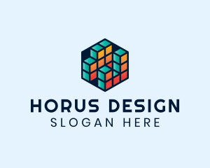 3D Cube Hexagon logo design