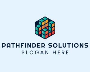 3D Cube Hexagon logo design