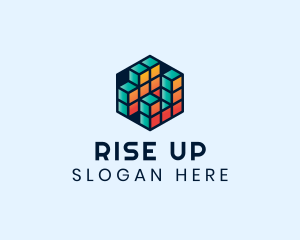 3D Cube Hexagon logo design