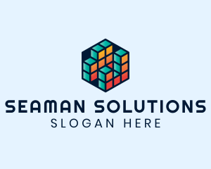 3D Cube Hexagon logo design