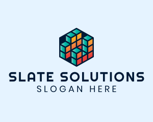 3D Cube Hexagon logo design