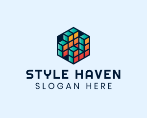 Accounting - 3D Cube Hexagon logo design