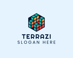 3D Cube Hexagon logo design