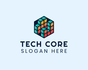 3D Cube Hexagon logo design