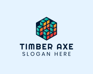 3D Cube Hexagon logo design