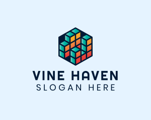 3D Cube Hexagon logo design