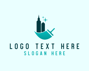 Clean - Building Squeegee Cleaning logo design