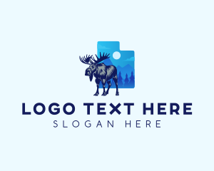 Map - Utah Moose Horn logo design