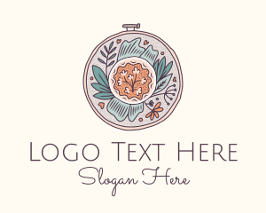Embroidery - Floral Nature Embroidery logo design