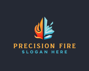 Fire Ice HVAC logo design