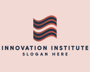 Institute - Stripe Banner Flags logo design