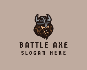 Warrior - Angry Barbarian Warrior logo design