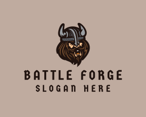 Angry Barbarian Warrior  logo design