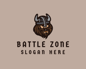 War - Angry Barbarian Warrior logo design