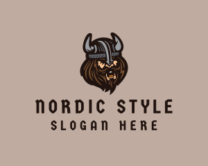 Scandinavian - Angry Barbarian Warrior logo design