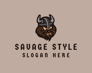 Angry Barbarian Warrior  logo design