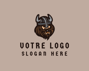 Helmet - Angry Barbarian Warrior logo design