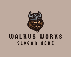 Angry Barbarian Warrior  logo design