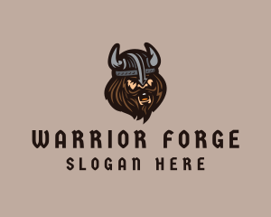 Battle - Angry Barbarian Warrior logo design