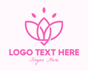 Pink Lotus Flower logo design