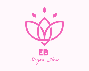 Flowering - Pink Lotus Flower logo design