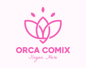 Orchid - Pink Lotus Flower logo design