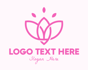 Fashion - Pink Lotus Flower logo design