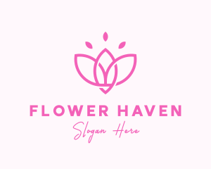 Blossoming - Pink Lotus Flower logo design