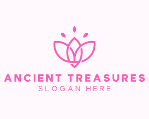 Pink Lotus Flower logo design