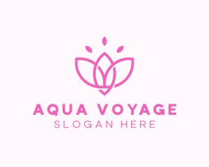 Pink Lotus Flower logo design